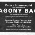 Agony Bag First Appearance in London ad